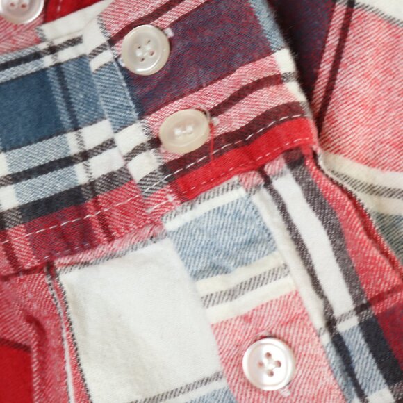 Levis Flannel Shirt Red Blue White Plaid Long Sleeve Button Up - Picture 7 of 11